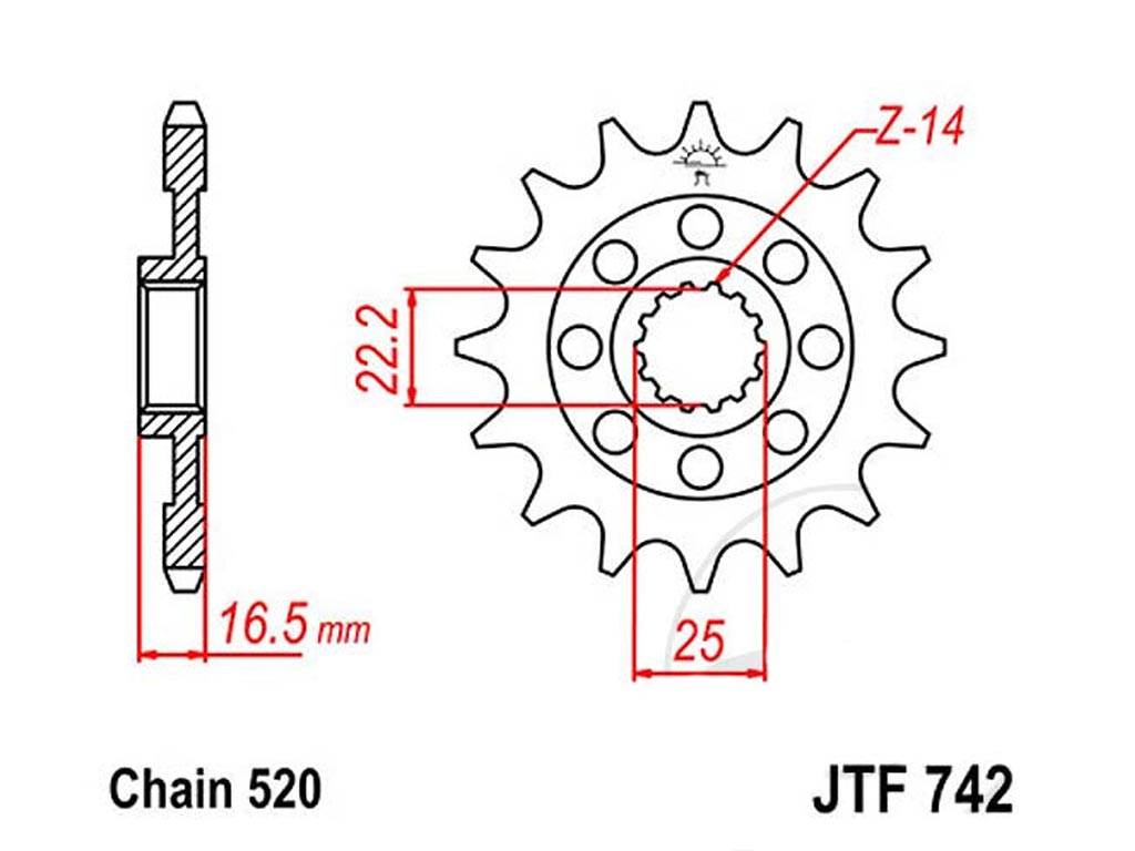 JT Ritzel JTF742 Teilung 520