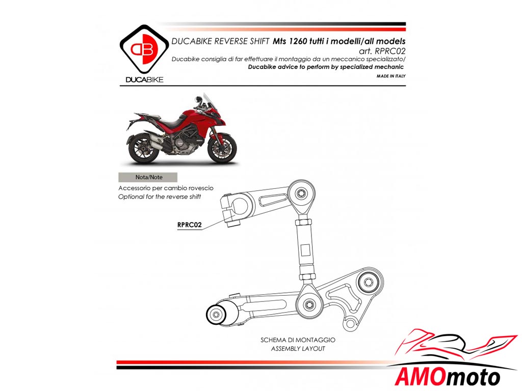 Ducabike RPRC02 Träger für Schalthebelumkehr für RPLC19 