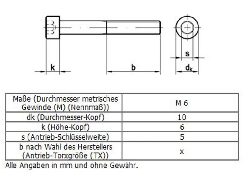 Wie Viel Kg Hält Eine M6 Schraube Schrauben M6 Zylinderkopf gelbverzinkt » Länge: M6x25